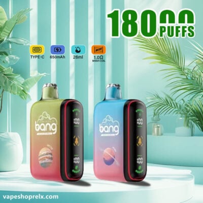 Bang Rocket 18000口一次性電子煙｜可充電拋棄式霧化棒｜多種口味｜全新側面顯示
