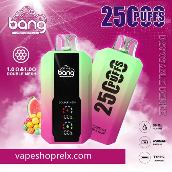 BANG LARGE SCREEN 25000口一次性可充電電子煙｜熱賣超大容量款