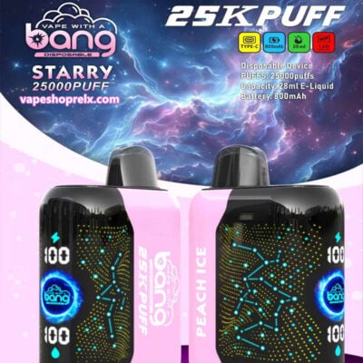 BANGSTARRY 25000 Puffs拋棄式電子煙｜星空風味霧化棒｜全新3D曲面屏幕