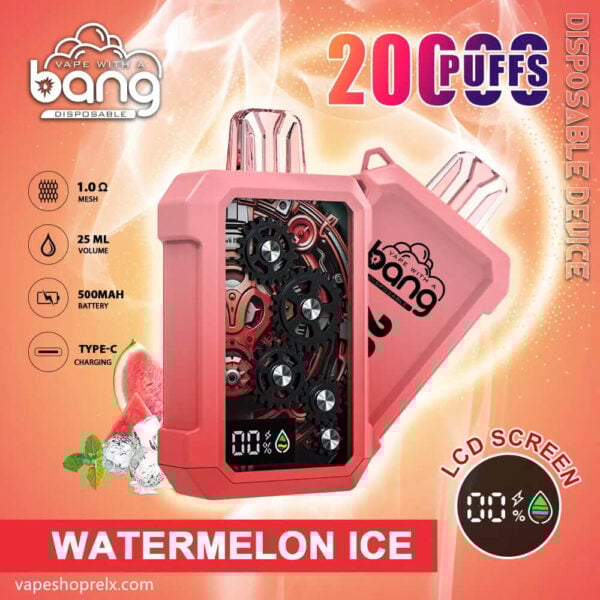 BANG WHEEL 20000Puffs一次性電子煙｜齒輪外觀設計可充電超大容量霧化棒