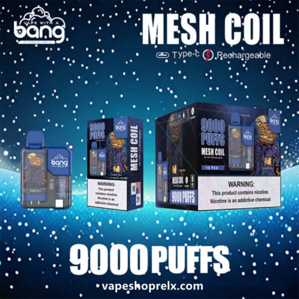 BANG BOX 9000Puffs炫彩外觀電子煙｜拋棄式一次性霧化棒LED顯示