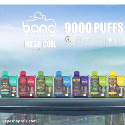 BANG BOX 9000Puffs炫彩外觀電子煙｜拋棄式一次性霧化棒LED顯示